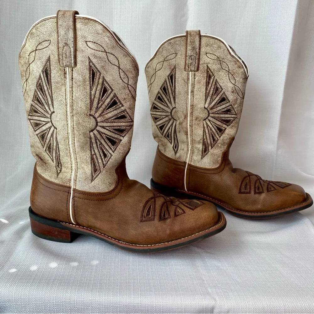 Laredo Kite Days Square Toe Western Cowboy Boots Mid Calf Women’s Size 11 - Picture 2 of 9